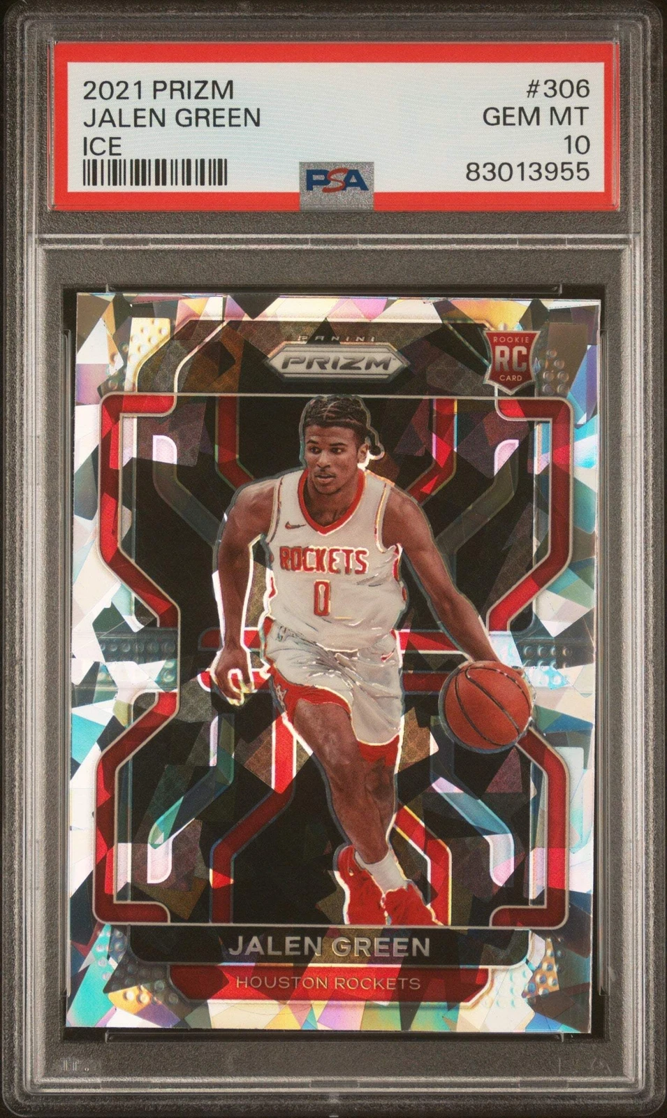 Graded 2021 Panini Prizm Jalen Green #306 Ice Rookie RC Basketball Card PSA 10