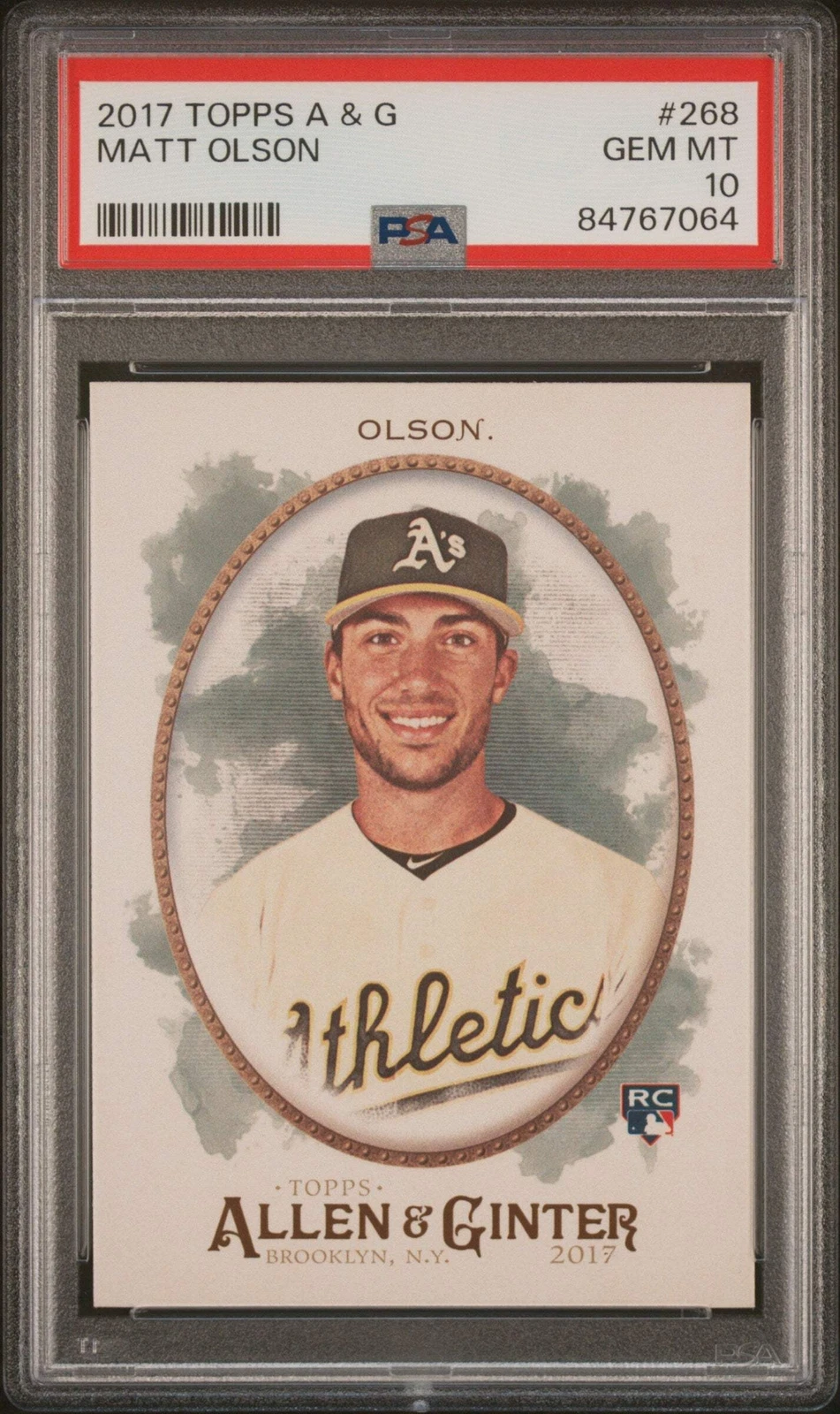 Graded 2017 Topps Allen & Ginter Matt Olson #268 Rookie RC Baseball Card PSA 10