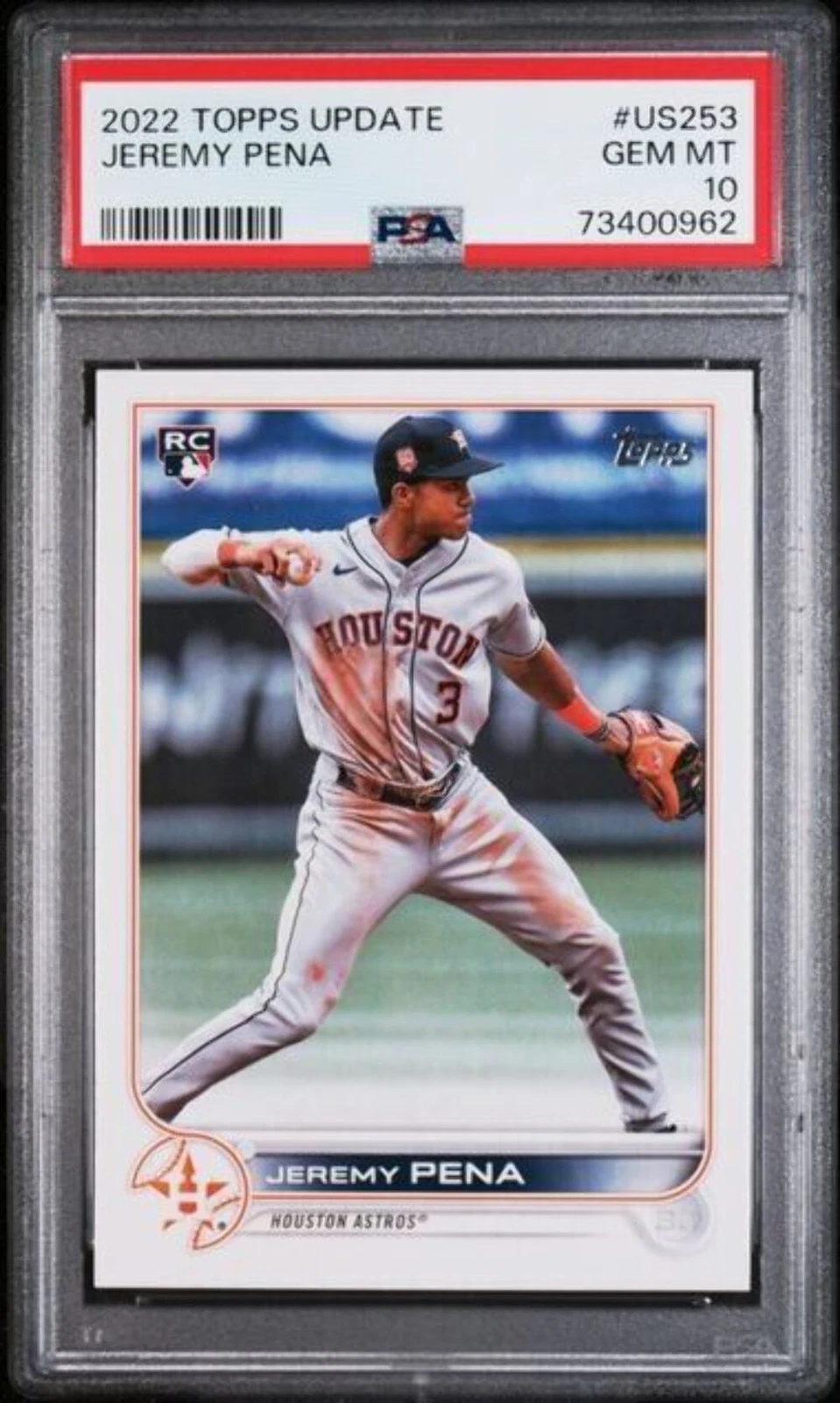 Graded 2022 Topps Update Jeremy Pena #US253 Rookie RC Baseball Card PSA 10 Gem
