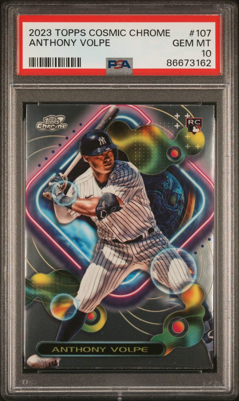 Graded 2023 Topps Cosmic Chrome Anthony Volpe #107 Rookie Baseball Card PSA 10