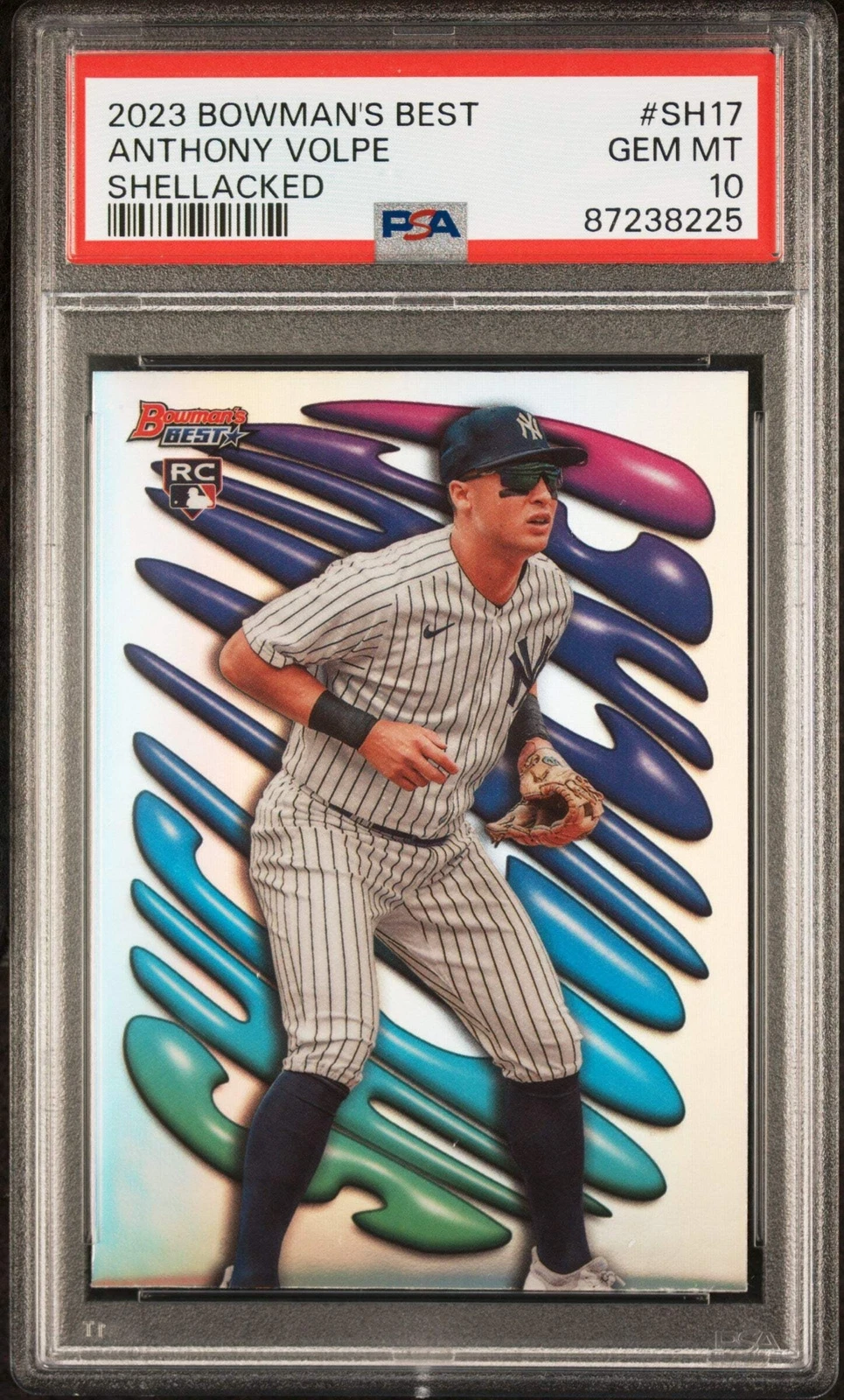 Graded 2023 Bowmans Best Anthony Volpe #SH17 Shellacked RC Baseball Card PSA 10