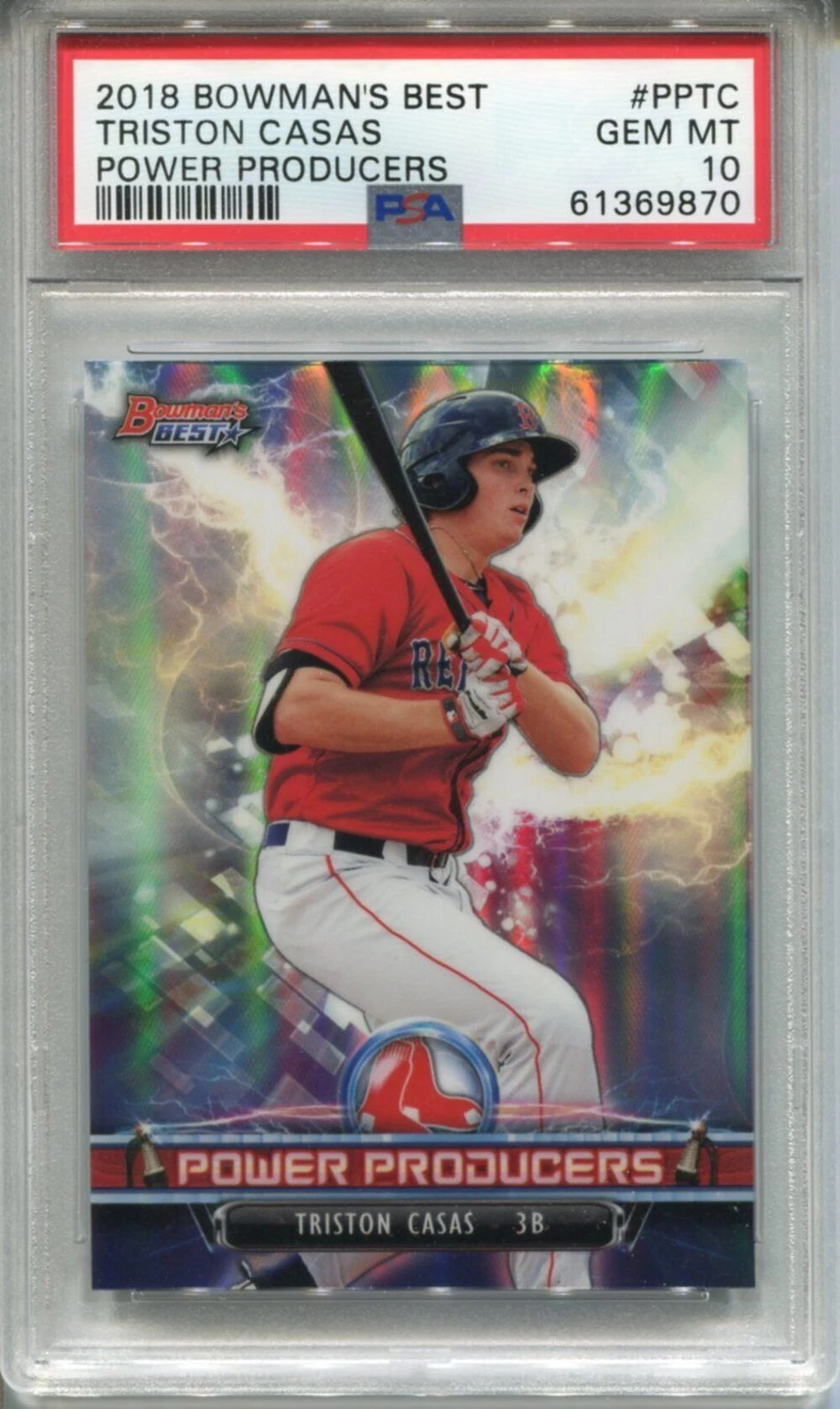 Graded 2018 BWMs Best Triston Casas #PPTC Power Producers Baseball Card PSA 10
