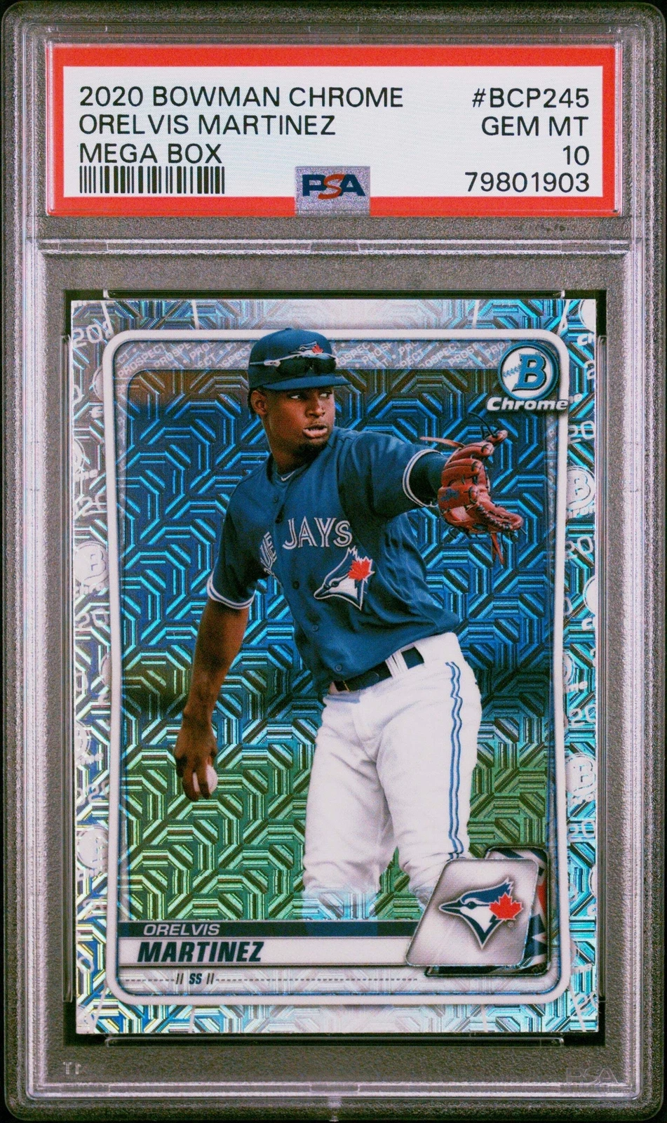 Graded 2020 Bowman Chrome Orelvis Martinez #BCP245 M/B RC Baseball Card PSA 10