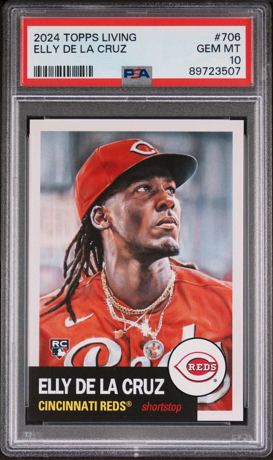 Graded 2024 Topps Living Elly De La Cruz #706 Rookie RC Baseball Card PSA 10 Gem