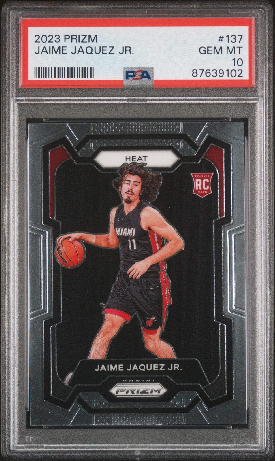 Graded 2023 Panini Prizm Jaime Jaquez Jr #137 Rookie Basketball Card PSA 10 Gem