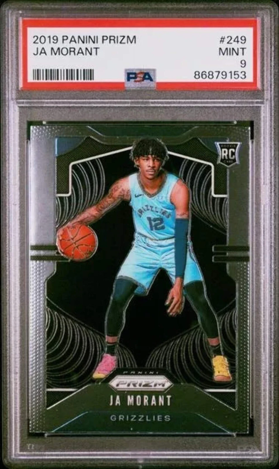Graded 2019-20 Panini Prizm Ja Morant #249 Rookie RC Basketball Card PSA 9 Mint