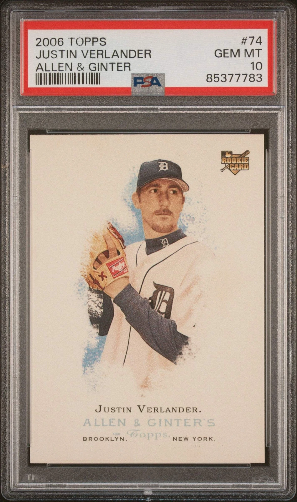 Graded 2006 Topps Allen & Ginter Justin Verlander #74 RC Baseball Card PSA 10