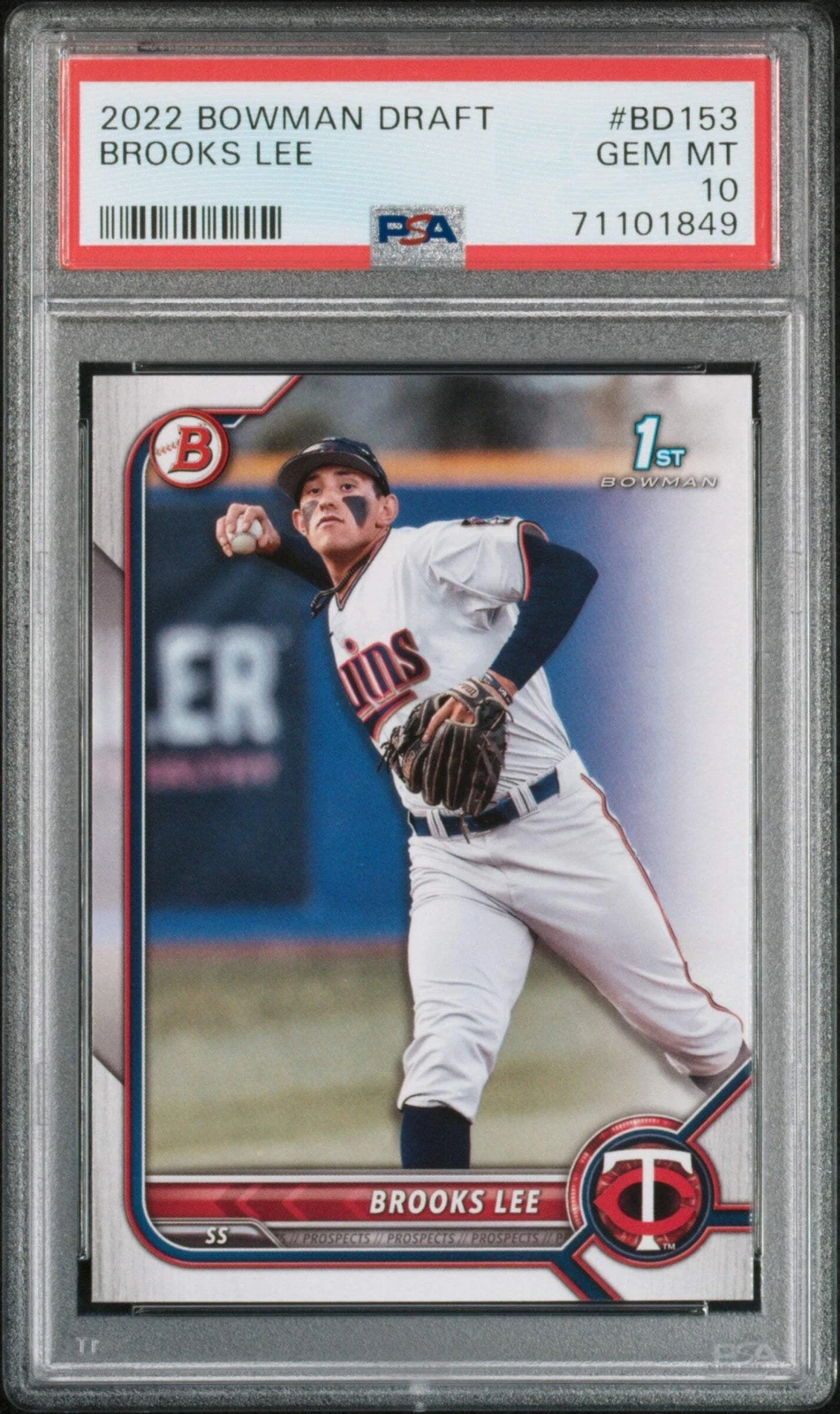 Graded 2022 Topps Bowman Draft Brooks Lee #BD153 Rookie RC Baseball Card PSA 10