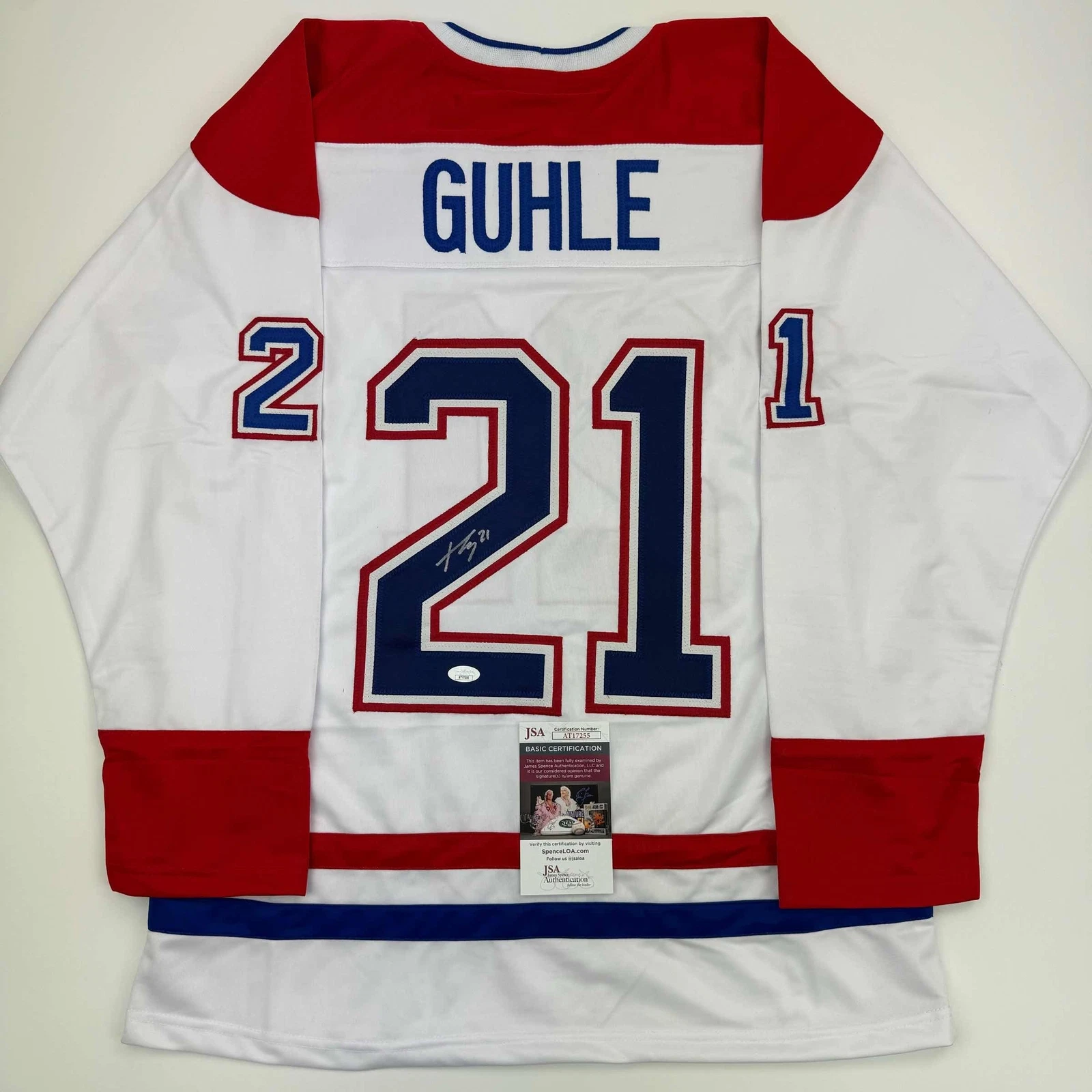 Autographed/Signed Kaiden Guhle Montreal White Hockey Jersey JSA COA