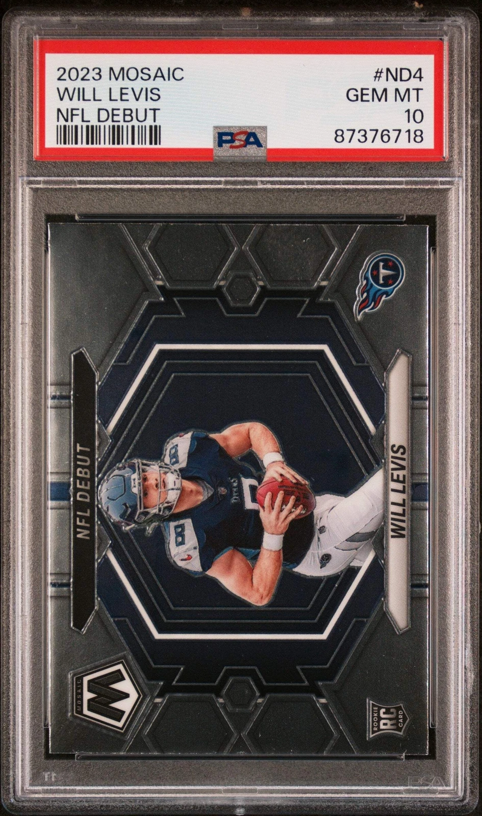 Graded 2023 Panini Mosaic Will Levis #ND4 NFL Debut Rookie Football Card PSA 10