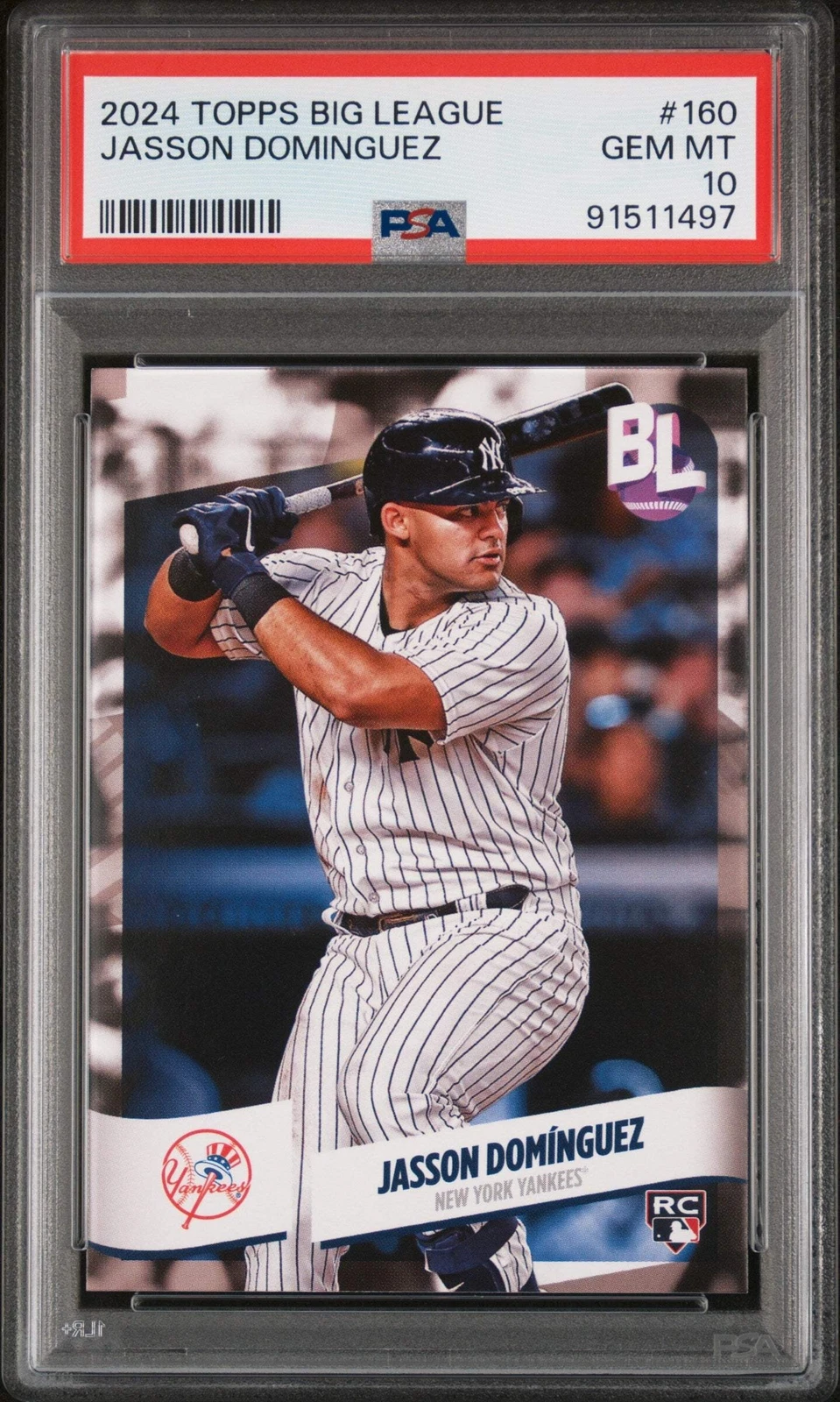 Graded 2024 Topps Big League Jasson Dominguez #160 Rookie Baseball Card PSA 10