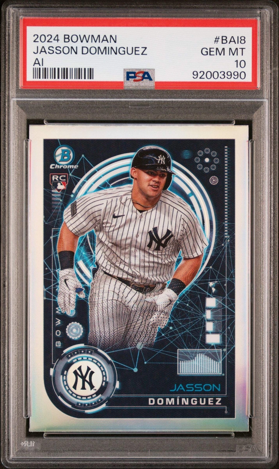 Graded 2024 Topps Bowman Jasson Dominguez #BAI8 AI Rookie Baseball Card PSA 10