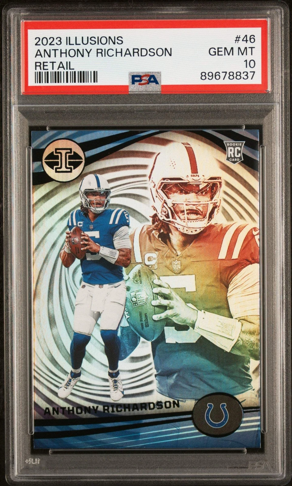 Graded 2023 Illusions Anthony Richardson #46 Retail Rookie Football Card PSA 10
