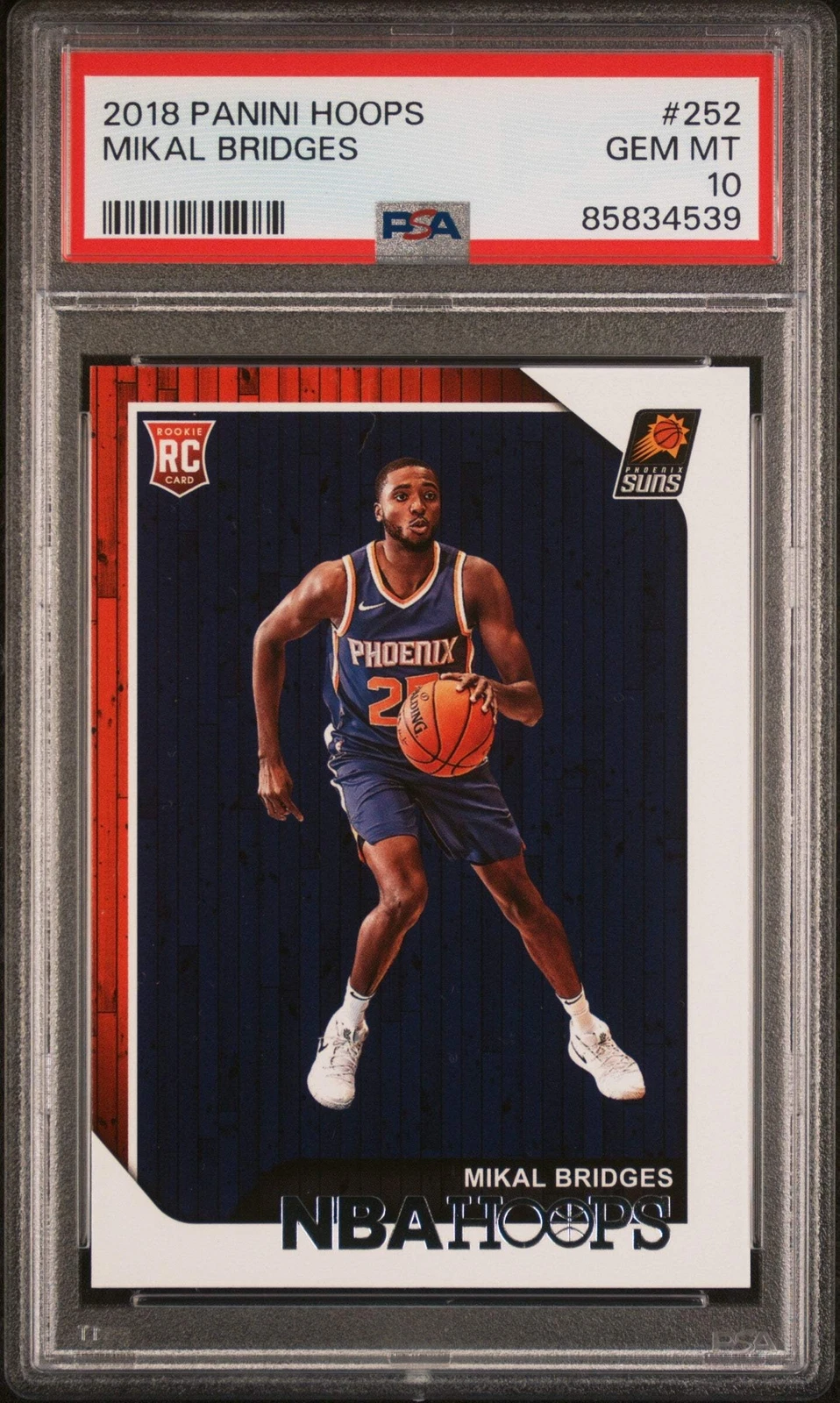 Graded 2018 Panini Hoops Mikal Bridges #252 Rookie RC Basketball Card PSA 10