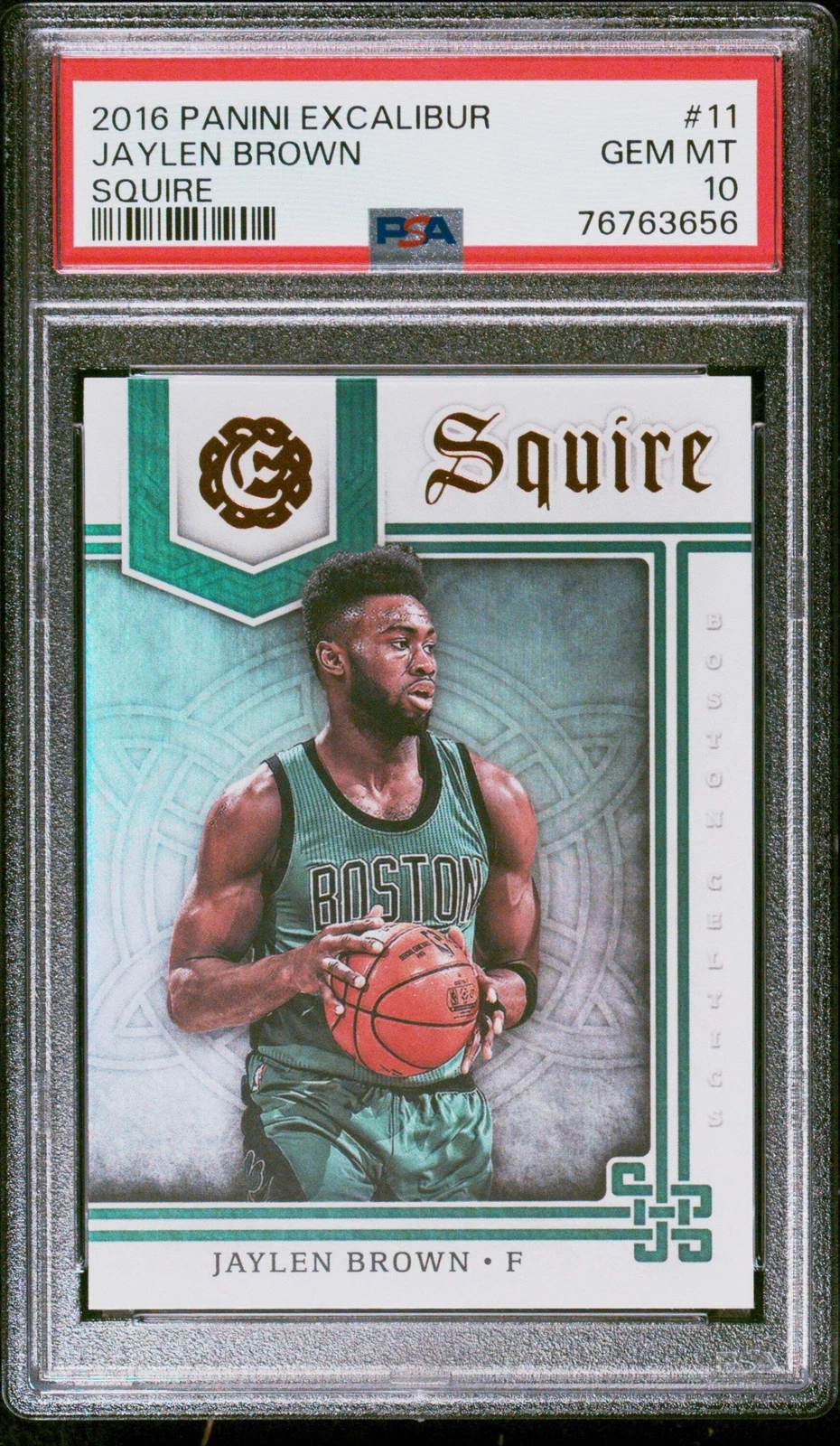 Graded 2016 Panini Excalibur Jaylen Brown #11 Squire RC Basketball Card PSA 10