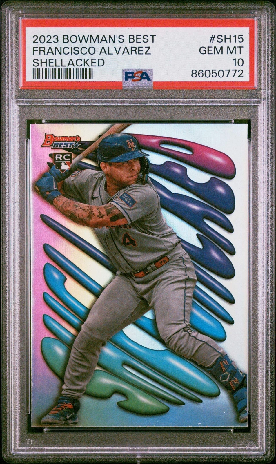 Graded 2023 Bowmans Best Francisco Alvarez #SH15 Shellacked Baseball Card PSA 10
