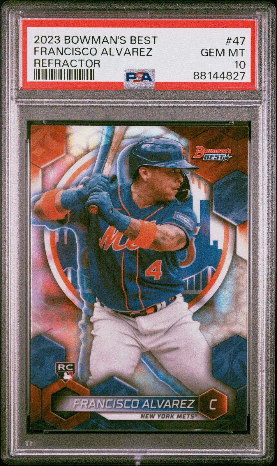 Graded 2023 Bowmans Best Francisco Alvarez #47 Refractor RC Baseball Card PSA 10