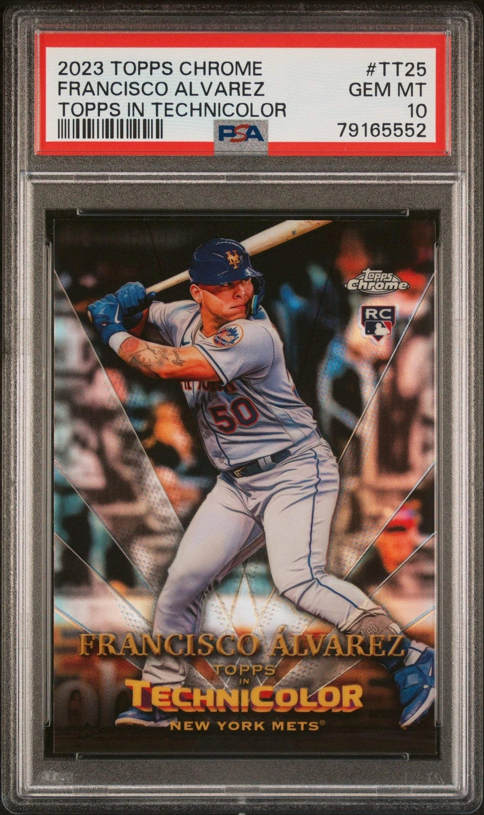 Graded 2023 Topps Chrome Francisco Alvarez #TT25 Techni RC Baseball Card PSA 10