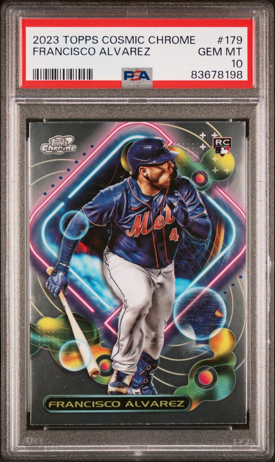 Graded 2023 Topps Cosmic Chrome Francisco Alvarez #179 RC Baseball Card PSA 10