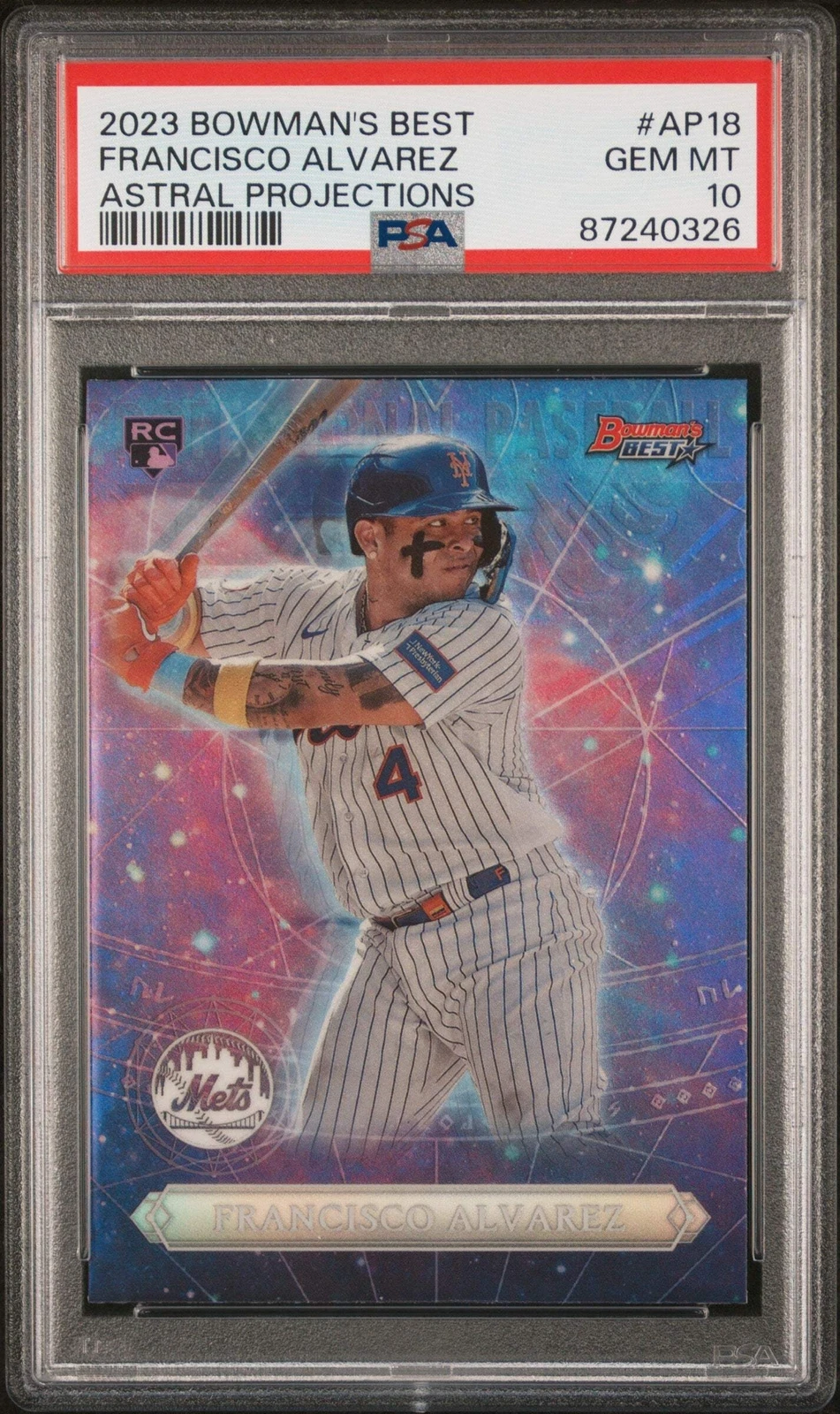 Graded 2023 Bowmans Best Francisco Alvarez #AP18 Astral RC Baseball Card PSA 10
