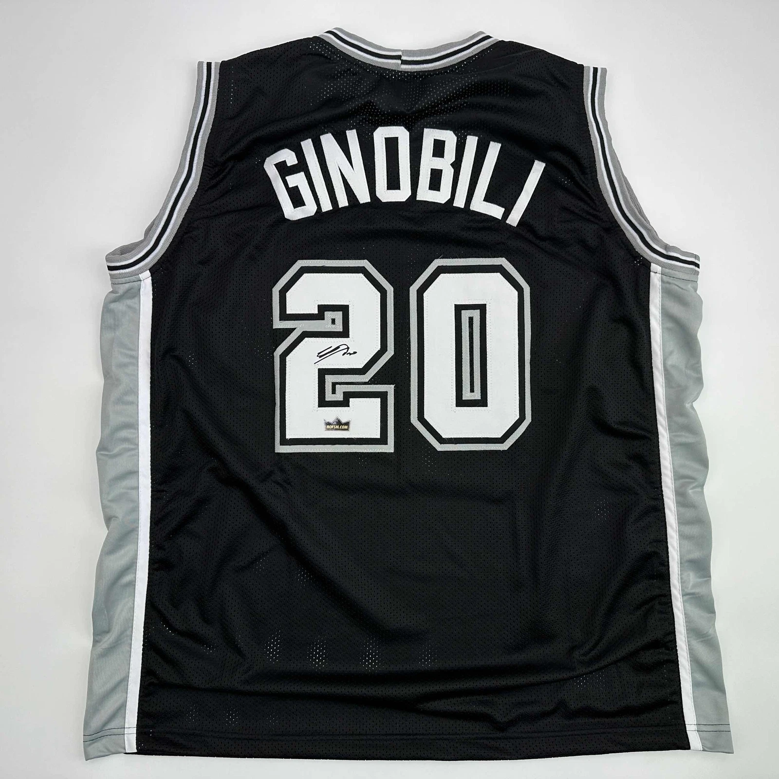 Facsimile Autographed Manu Ginobili San Antonio Black Reprint Jersey Men's XL