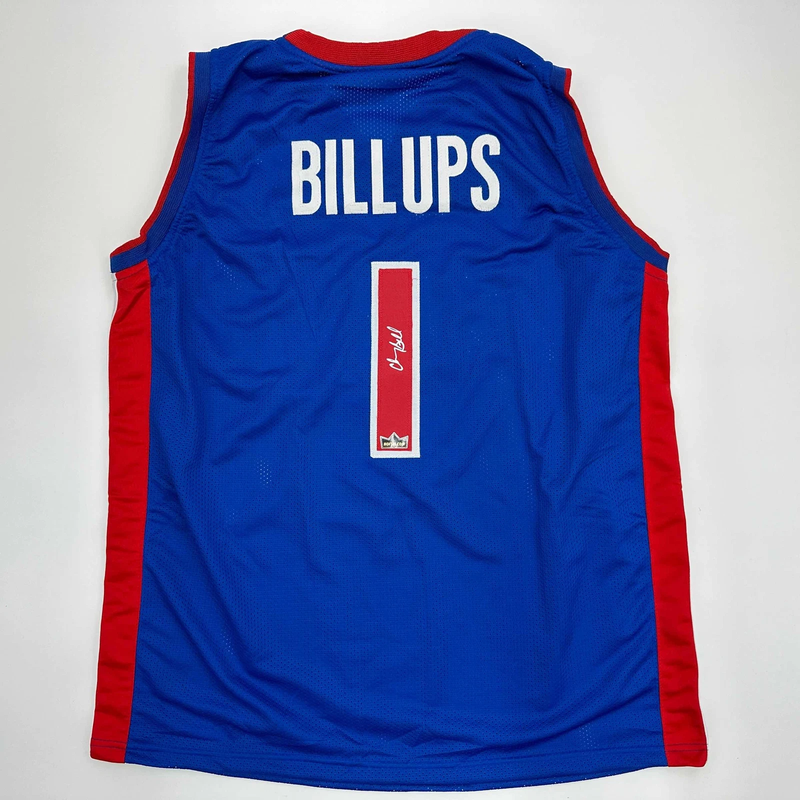 Facsimile Autographed Chauncey Billups Detroit Blue Reprint Jersey Size Men's XL