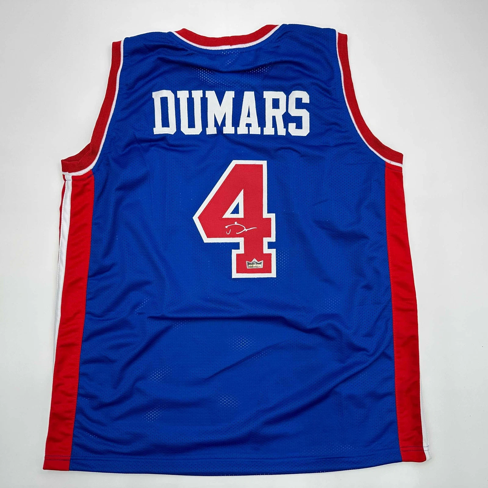 Facsimile Autographed Joe Dumars Detroit Blue Reprint Jersey Size Men's XL