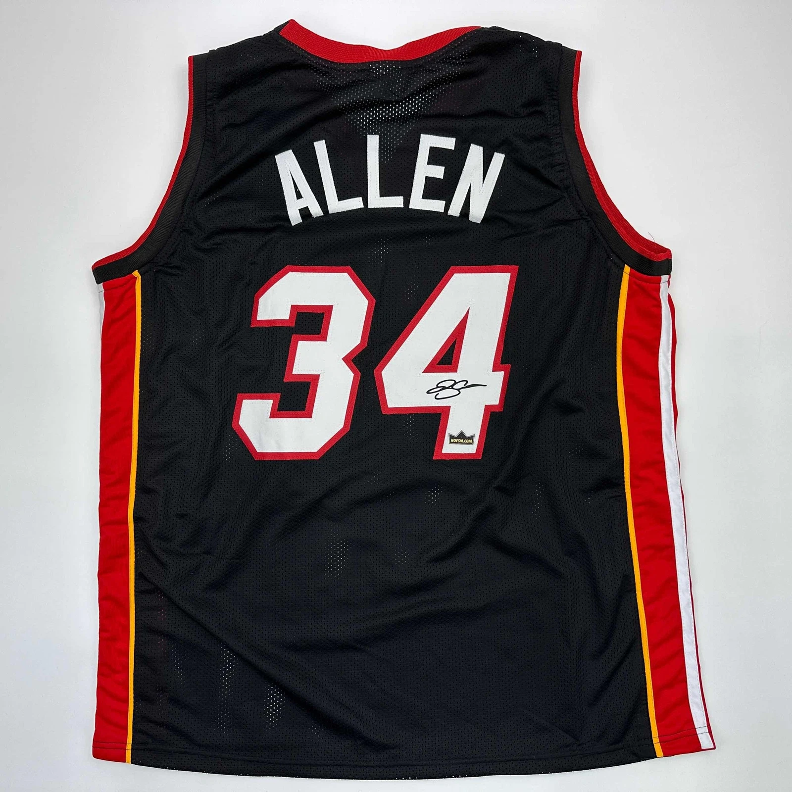 Facsimile Autographed Ray Allen Miami Black Reprint Jersey Size Men's XL