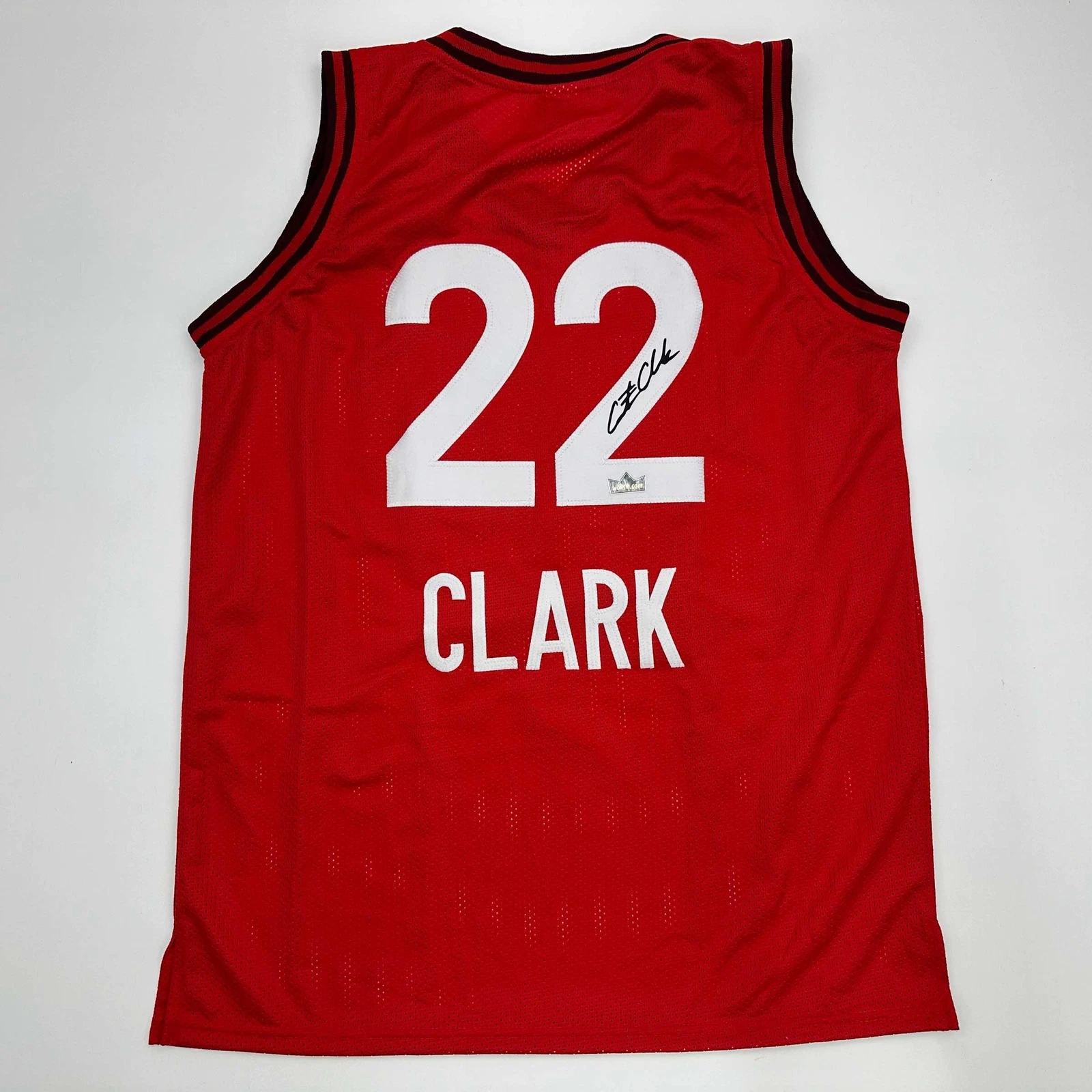 Facsimile Autographed Caitlin Clark Indiana Red Reprint Jersey Size Men's XL
