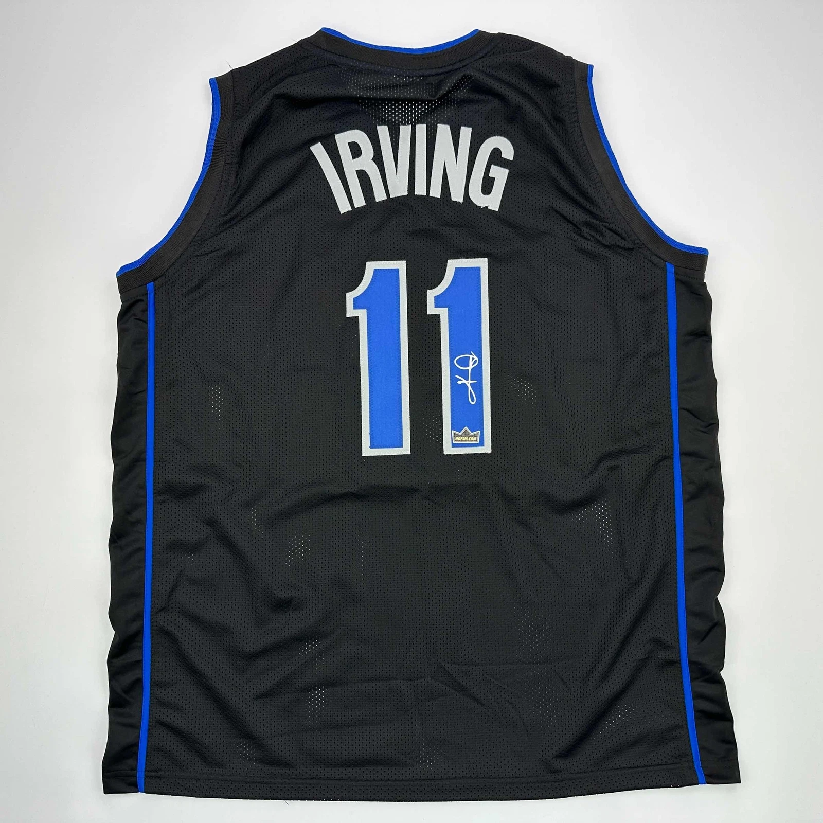 Facsimile Autographed Kyrie Irving Dallas Black Reprint Jersey Size Men's XL