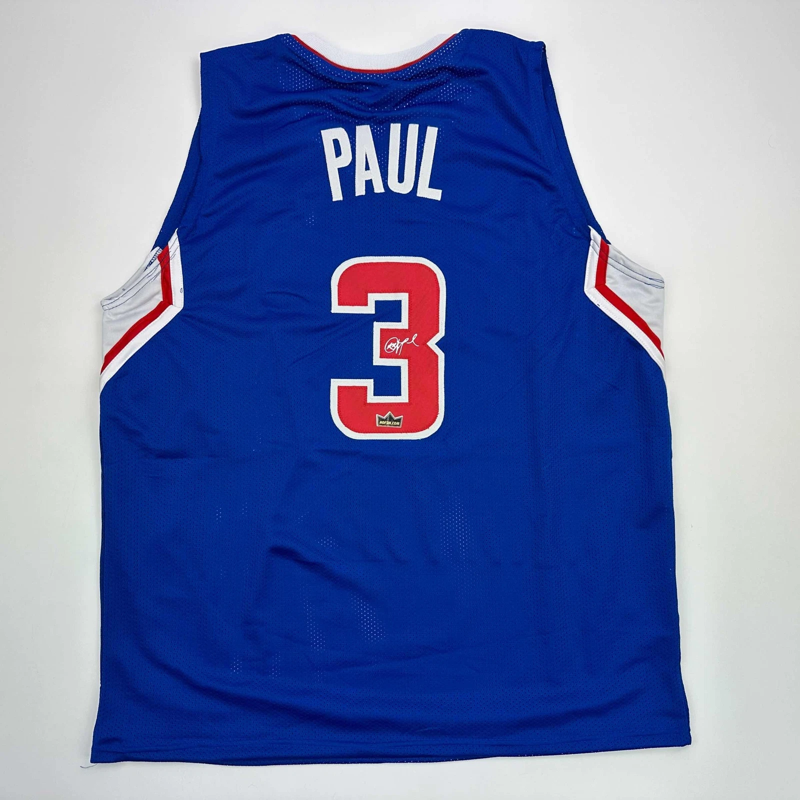 Facsimile Autographed Chris Paul Los Angeles LA Blue Reprint Jersey Size Mens XL