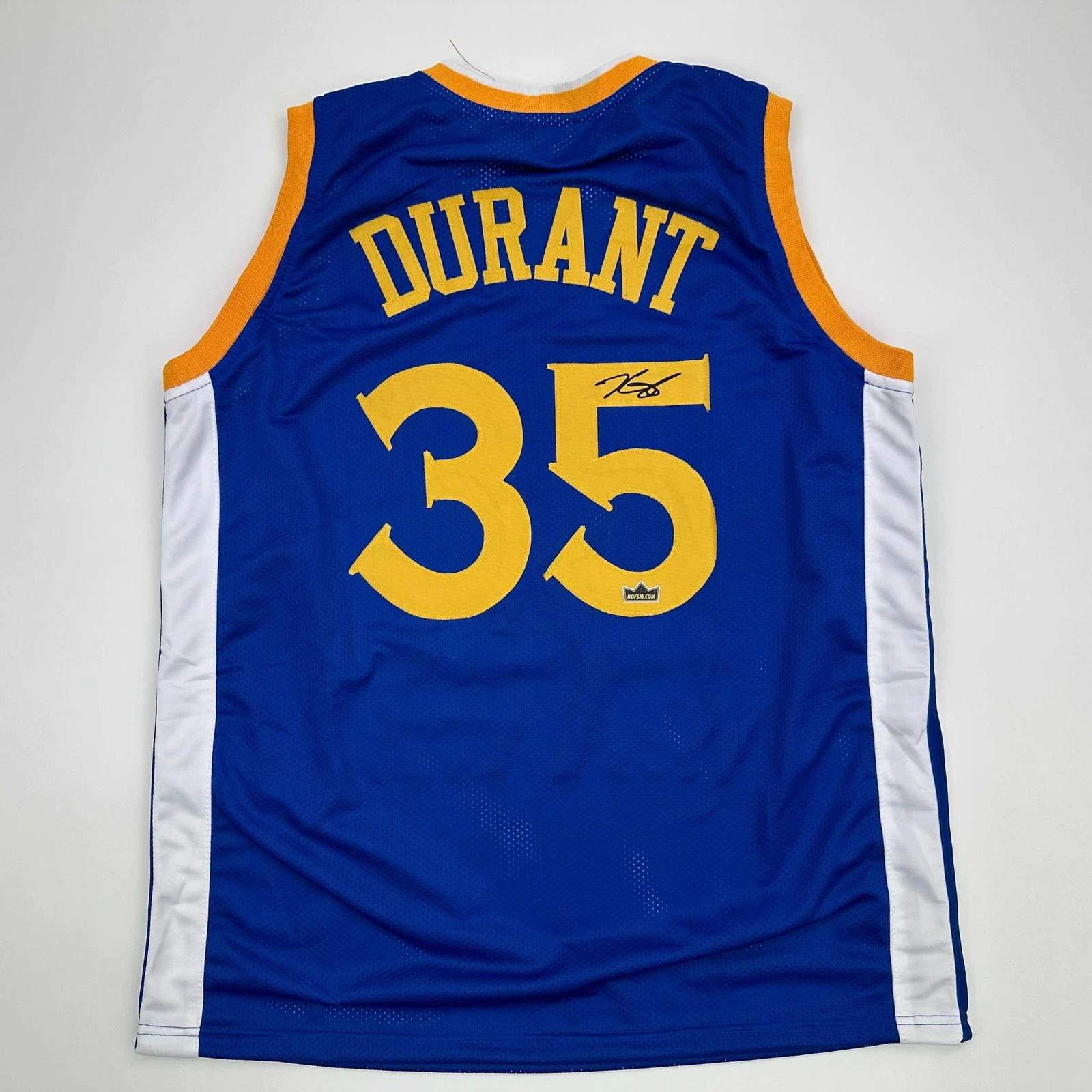 Facsimile Autographed Kevin Durant Golden State Blue Reprint Jersey Men's XL