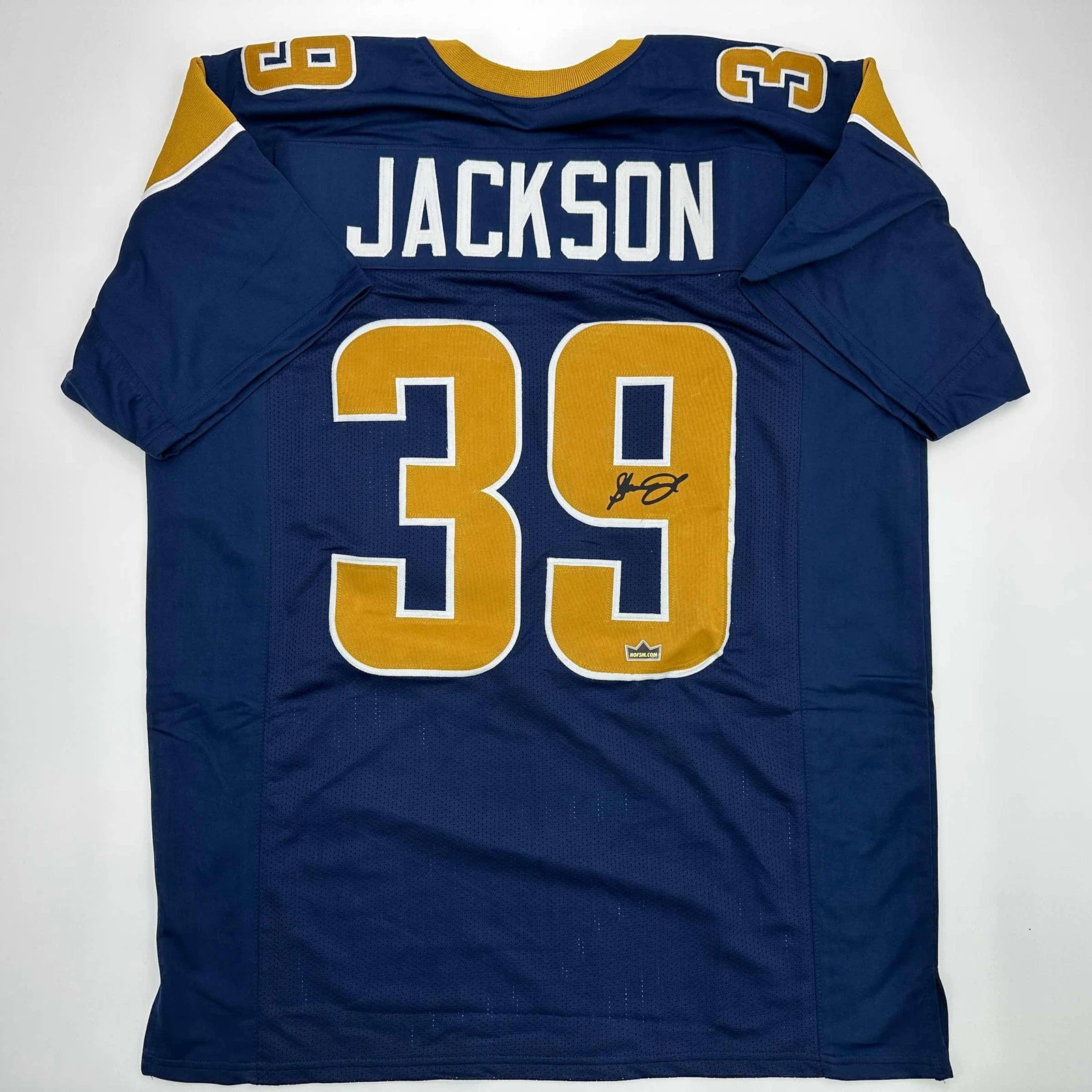 Facsimile Autographed Steven Jackson St. Louis Navy Blue Reprint Jersey Men's XL