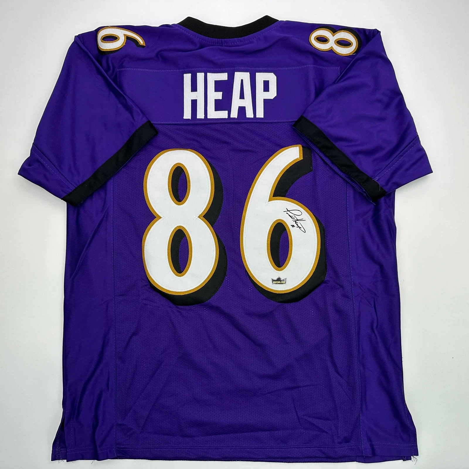 Facsimile Autographed Todd Heap Baltimore Purple Reprint Jersey Size Men's XL
