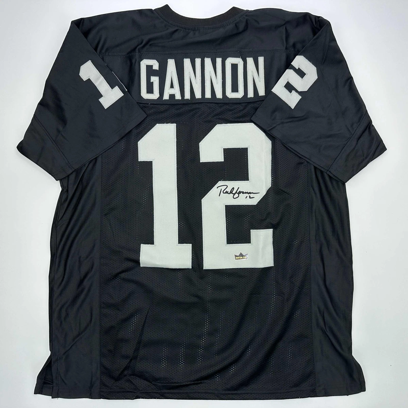 Facsimile Autographed Rich Gannon Oakland Las Vegas Black Reprint Jersey XL