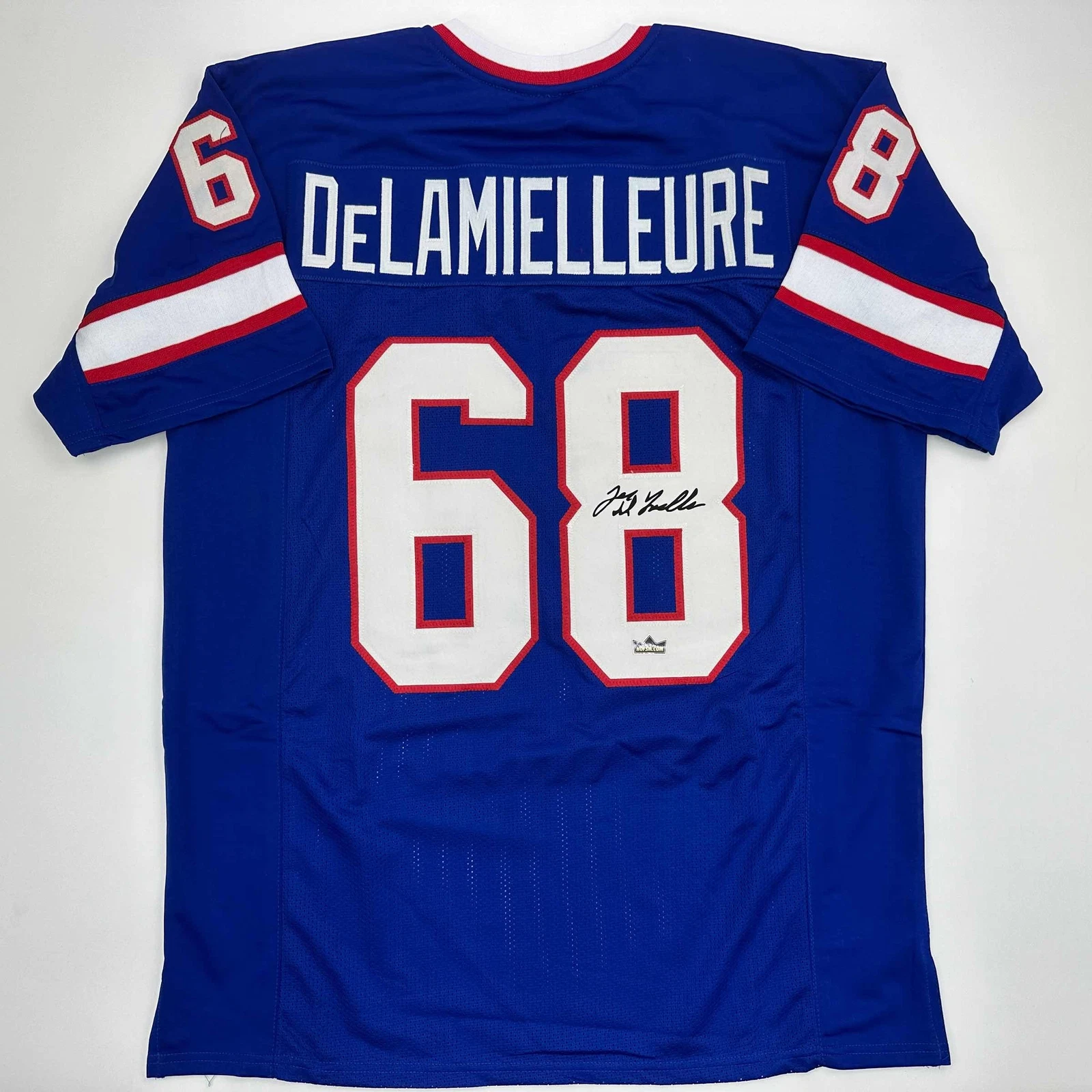 Facsimile Autographed Joe DeLamielleure Buffalo Blue Reprint Jersey Size Mens XL