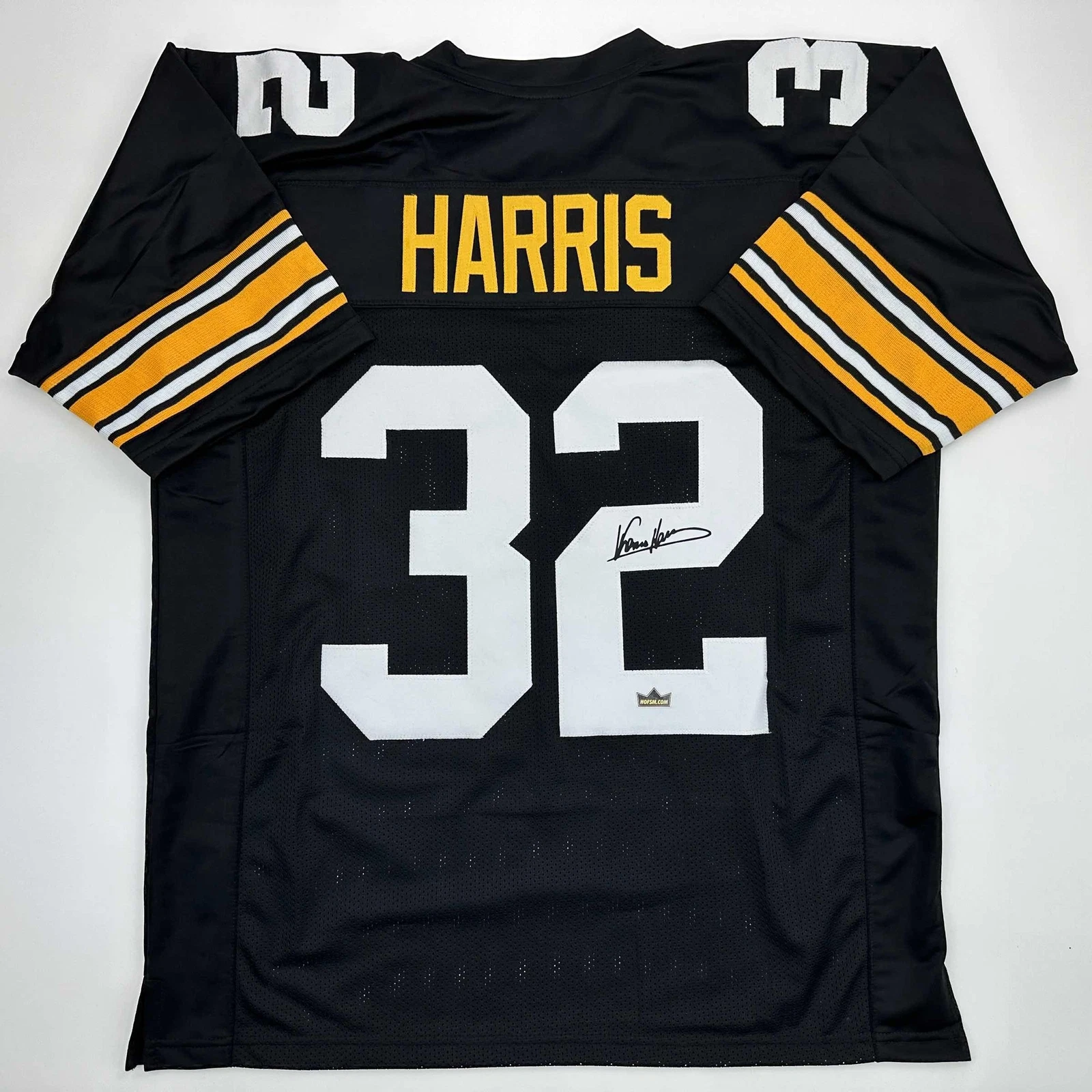 Facsimile Autographed Franco Harris Pittsburgh Black Reprint Jersey Size Mens XL