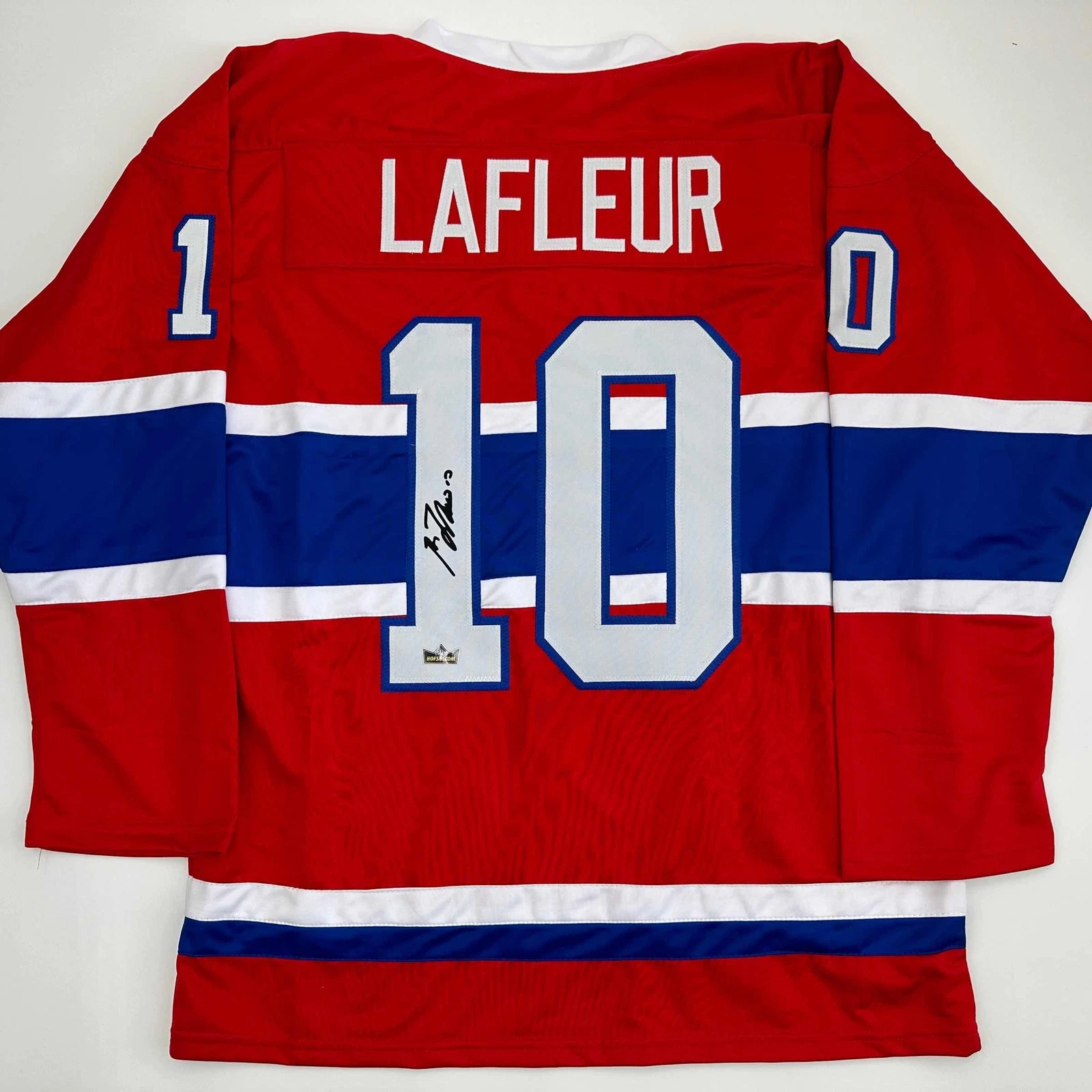 Facsimile Autographed Guy LaFleur Montreal Red Reprint Jersey Size Men's XL