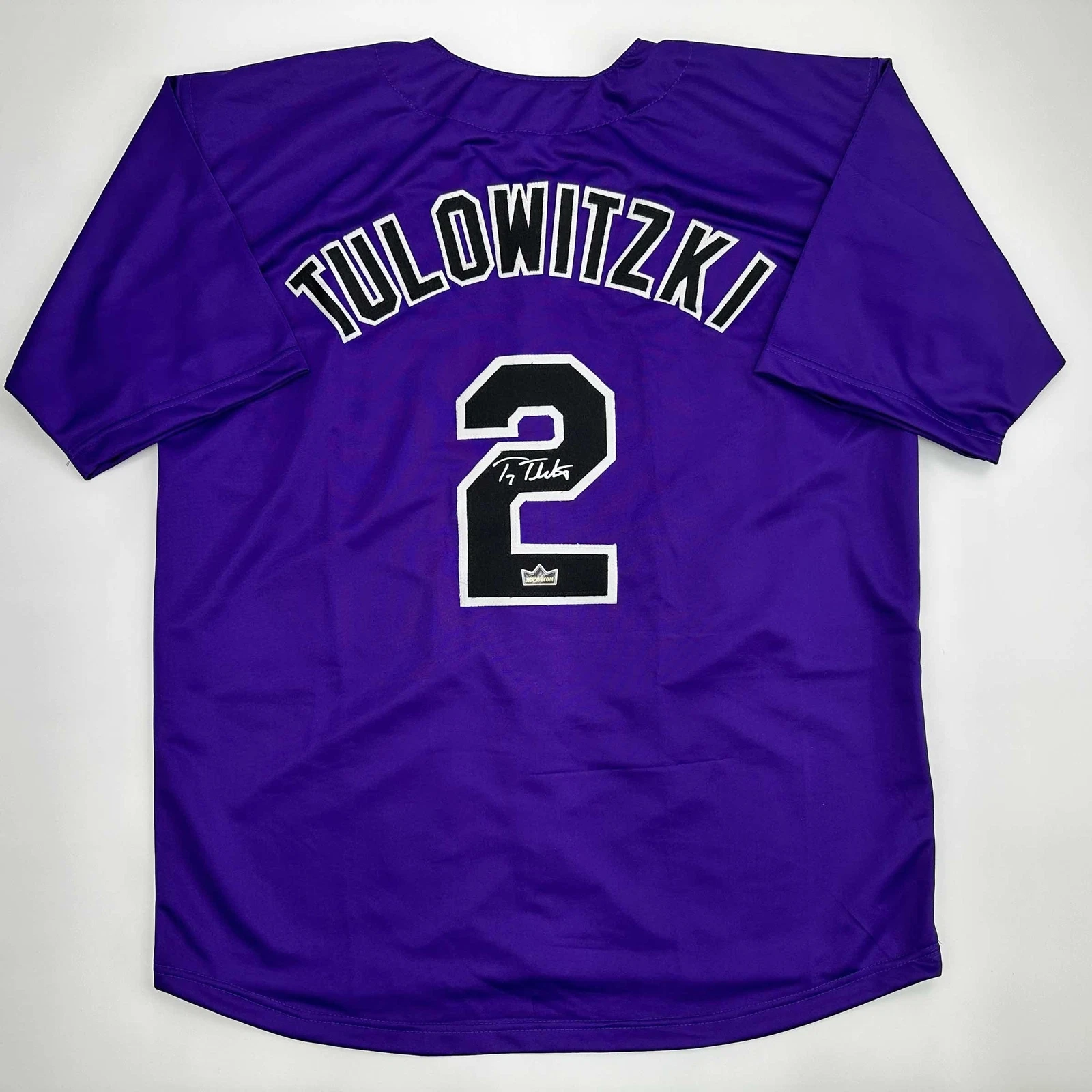 Facsimile Autographed Troy Tulowitzki Colorado Purple Reprint Jersey Men's XL