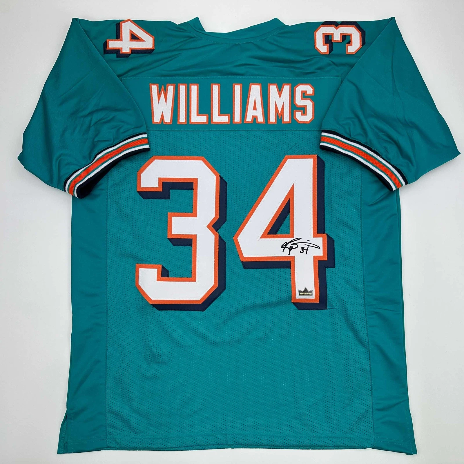 Facsimile Autographed Ricky Williams Miami Teal Reprint Jersey Size Men's XL