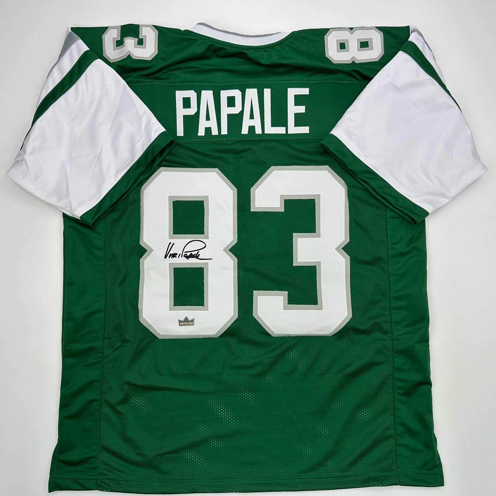 Facsimile Autographed Vince Papale Philadelphia Kelly Green Reprint Jersey XL