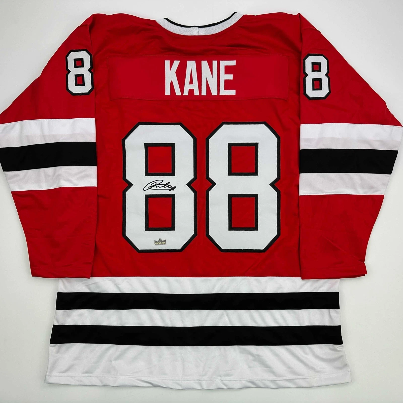 Facsimile Autographed Patrick Kane Chicago Red Reprint Jersey Size Men's XL