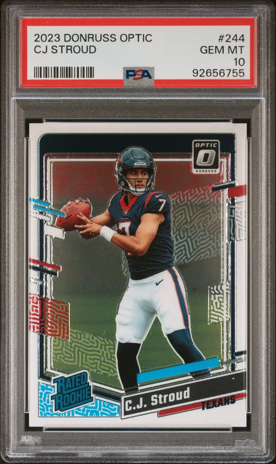 Graded 2023 Panini Donruss Optic CJ Stroud #244 Rookie Football Card PSA 10 Gem