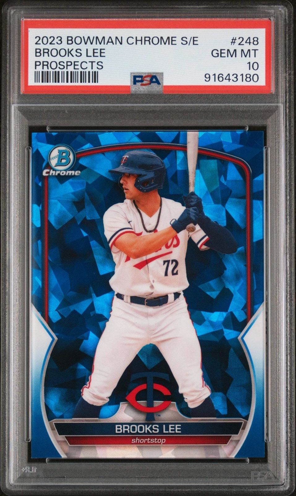 Graded 2023 Topps Bowman Chrome S/E Brooks Lee #248 Chrome Baseball Card PSA 10