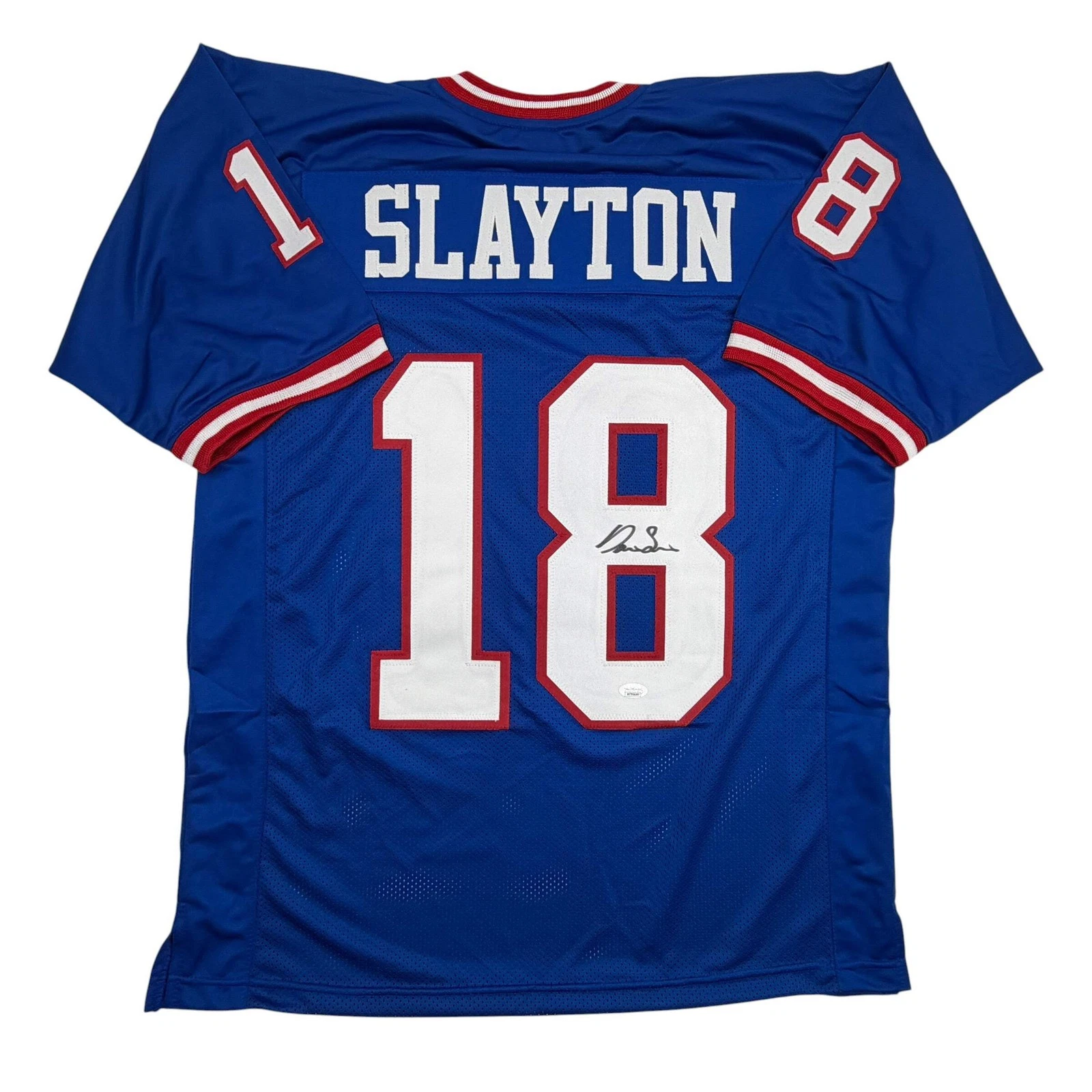 Autographed/Signed Darius Slayton New York Retro Blue Football Jersey JSA COA