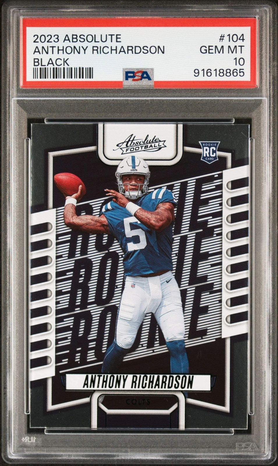 Graded 2023 Panini Absolute Anthony Richardson #104 Black Football Card PSA 10