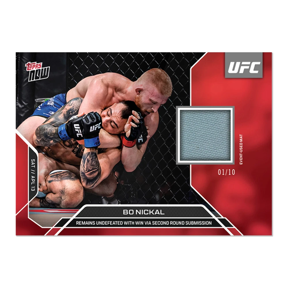2024 Topps Now Bo Nickal #3B #/10 Fight Mat Relic UFC MMA Card