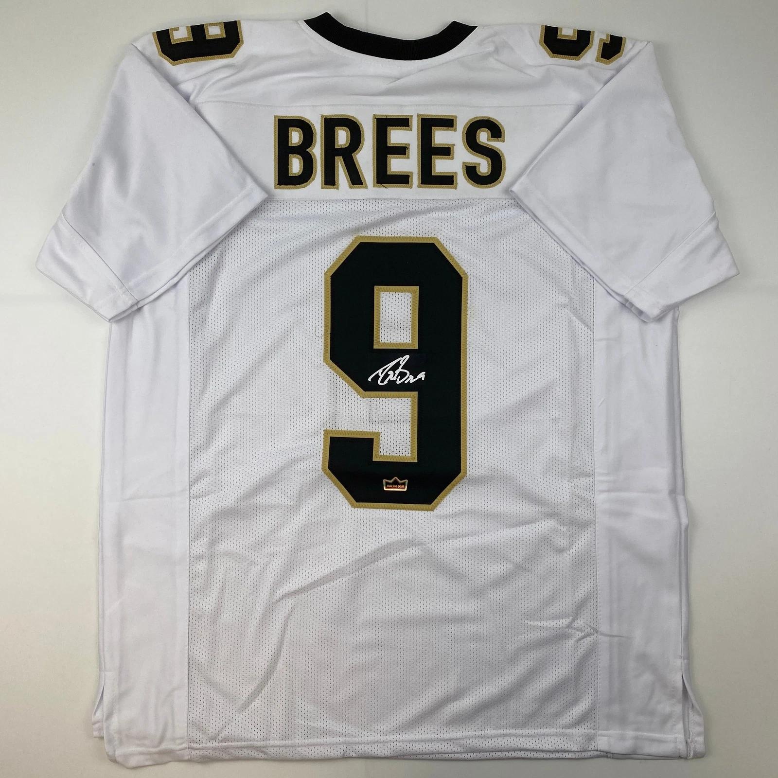 Facsimile Autographed Drew Brees New Orleans White Reprint Jersey Size Men's XL