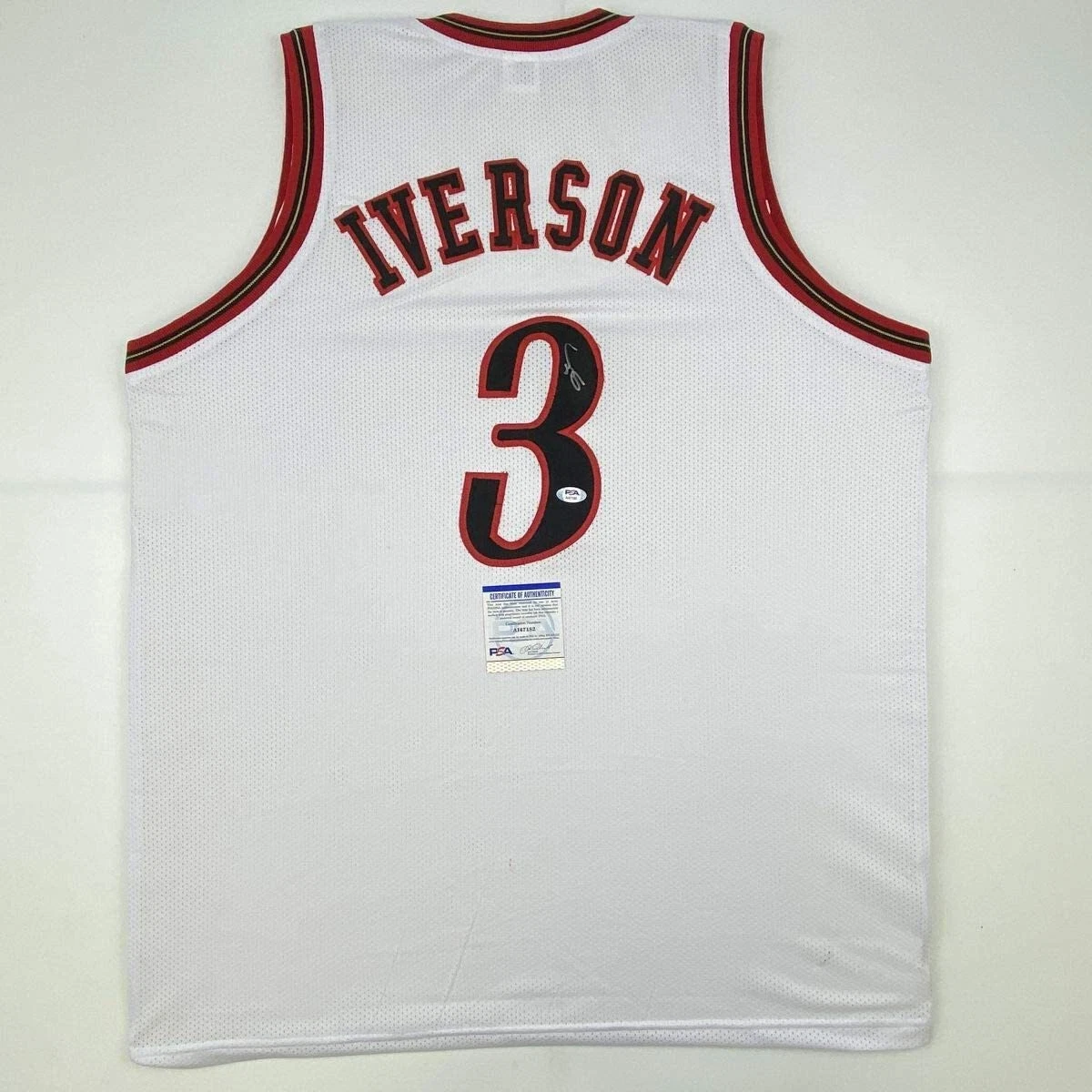 Autographed/Signed Allen Iverson Philadelphia White Jersey PSA/DNA COA