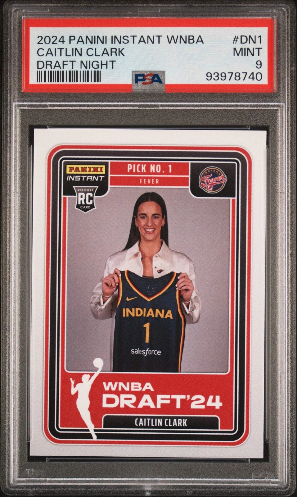 Graded 2024 Panini Instant WNBA Caitlin Clark #DN1 RC Basketball Card PSA 9
